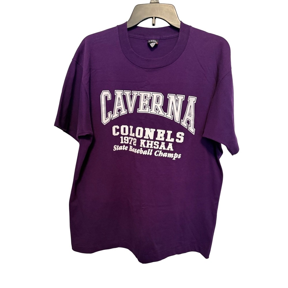 Vintage Caverna Colonels 1972 KHSAA State Baseball Champs T-Shirt XL Single St